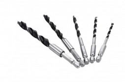 Brad Point Wood Drill Bit Set 5pcs Hex Shank